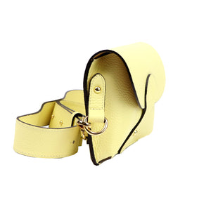Luka 24-076 DOLLARO pastel yellow odinė rankinė żółty pastelowy