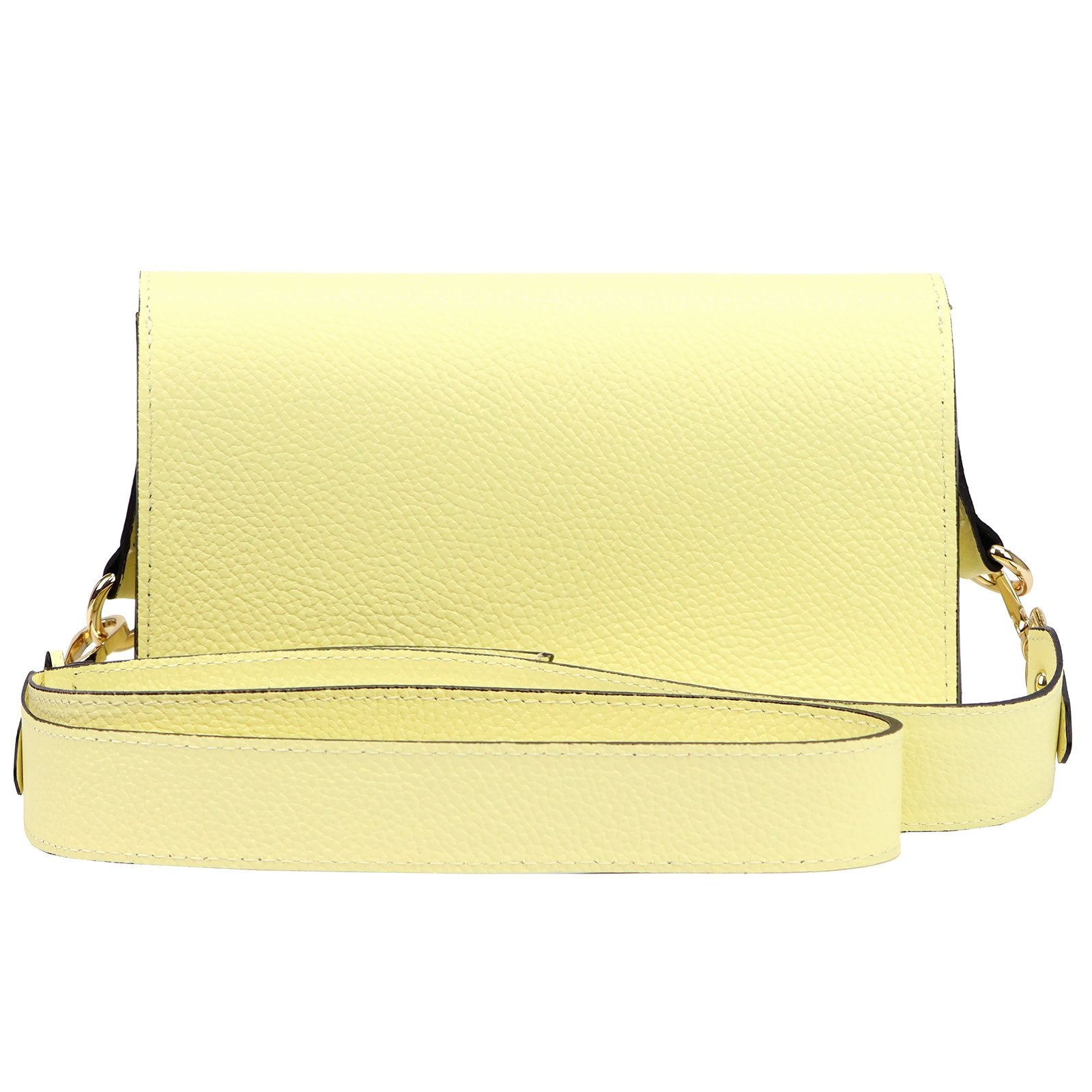 Luka 24-076 DOLLARO pastel yellow odinė rankinė żółty pastelowy