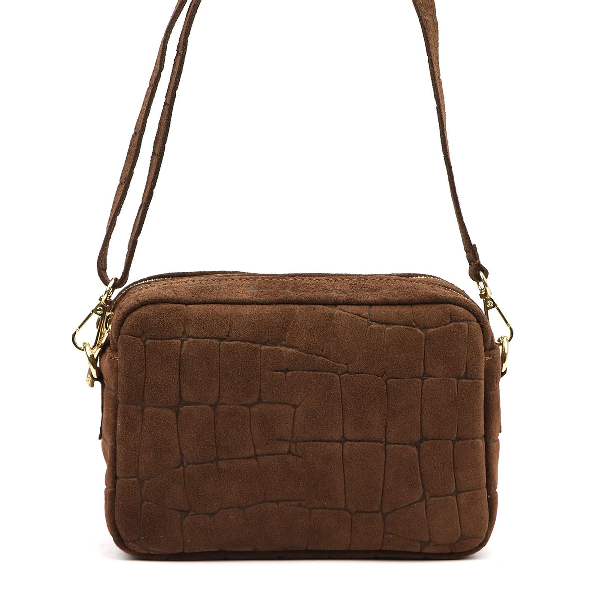 Luka 25-011 CROCO ruda natūralios odos rankinė brązowy