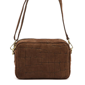 Luka 25-011 CROCO ruda natūralios odos rankinė brązowy