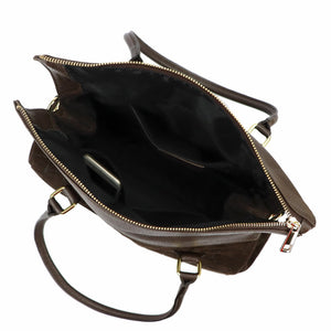 Camilla PREMIUM 10.015 MN CROCO tamsiai ruda odinė rankinė ciemny brąz