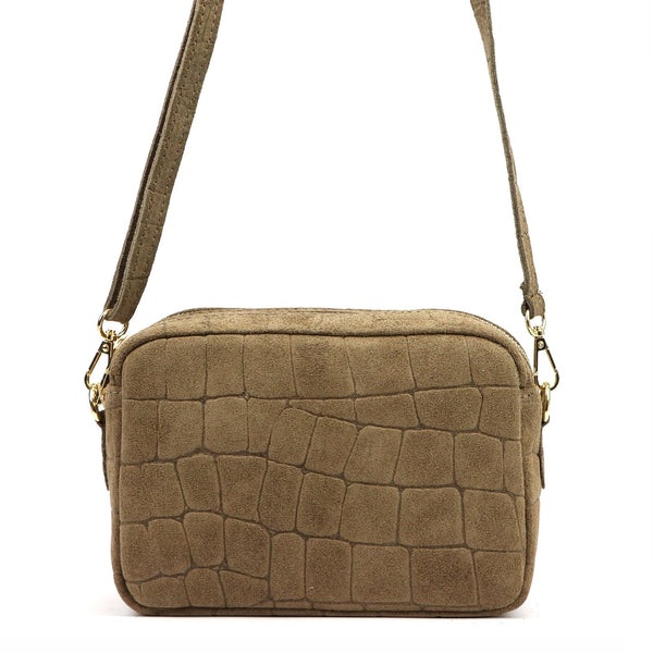 Luka 25-011 CROCO taupe natūralios odos rankinė taupe