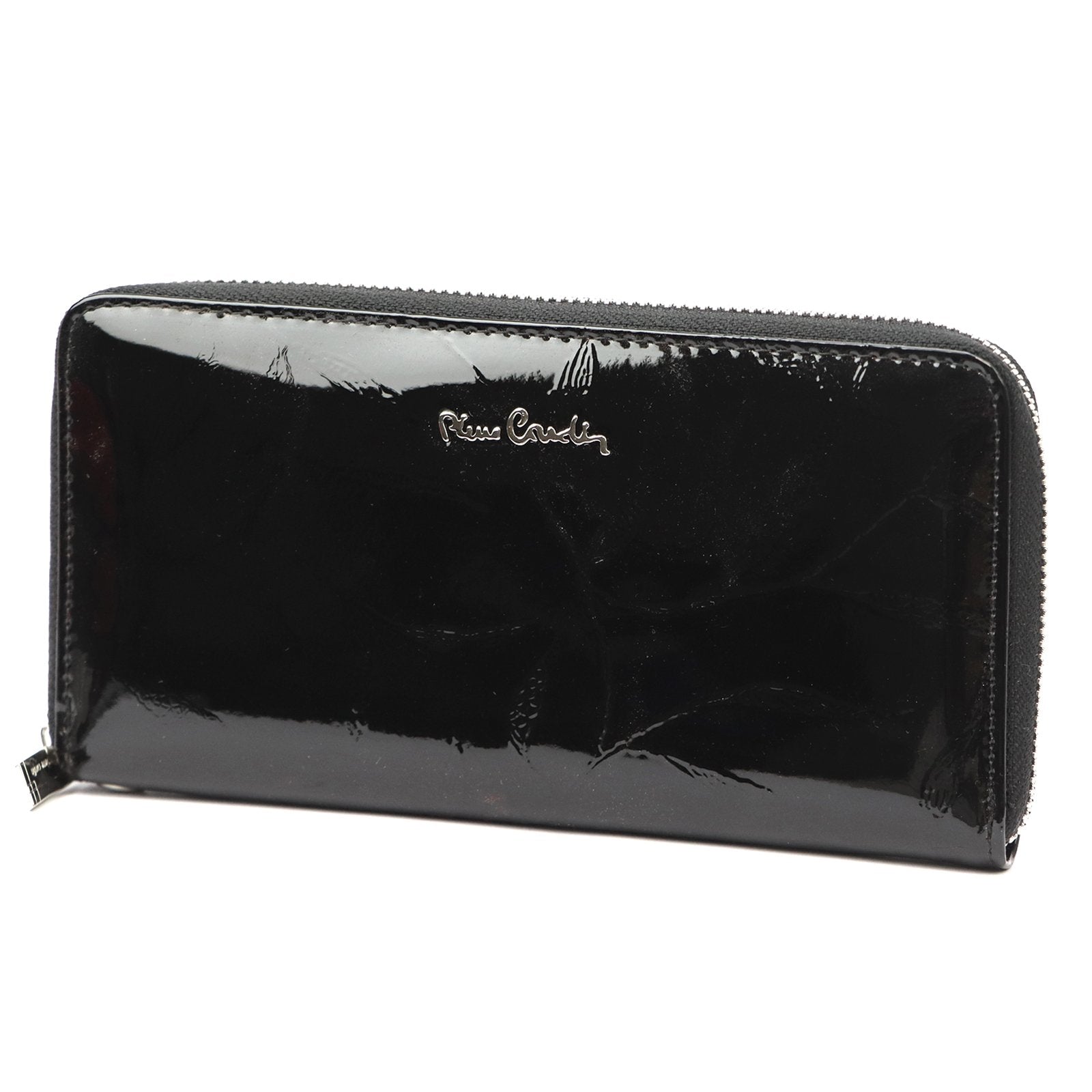 Pierre Cardin 02 LEAF 119 juoda natūralios odos piniginė czarny