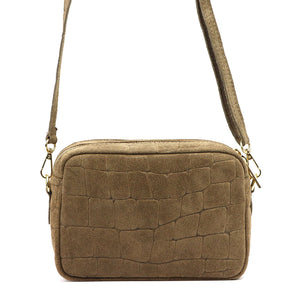 Luka 25-011 CROCO taupe natūralios odos rankinė taupe