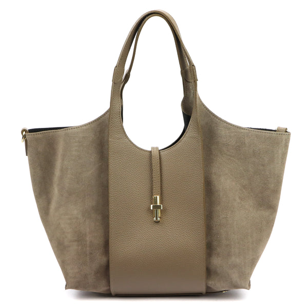 Luka 26-068 taupe natūralios odos rankinė taupe