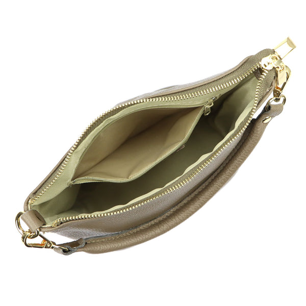 Patrizia 419-040 GOLD pilkai ruda odinė rankinė taupe