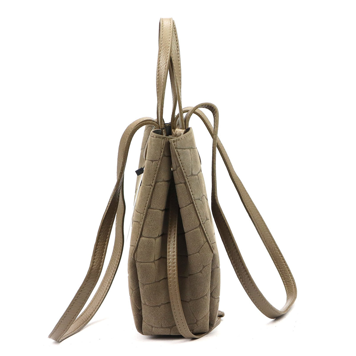 Luka 24-082 CROCO taupe natūralios odos rankinė taupe