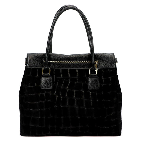 Camilla PREMIUM 10.015 CROCO juoda odinė rankinė czarny