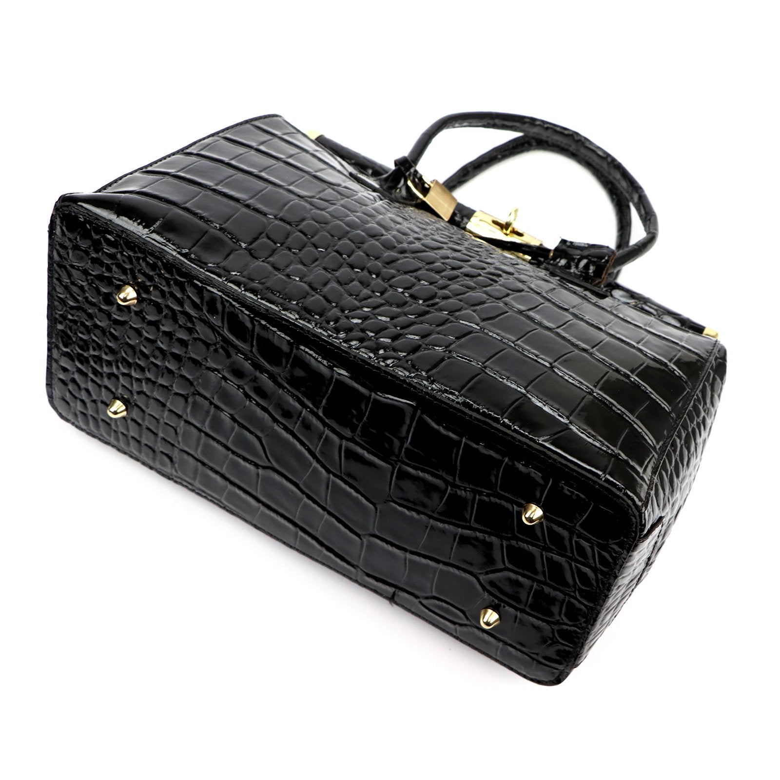 Luka 26-002 CROCO juoda odinė rankinė czarny