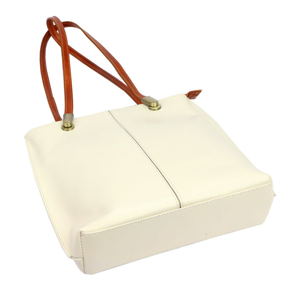 Florence 35 kreminė ir kupranugario ruda odinė rankinė cream + camel