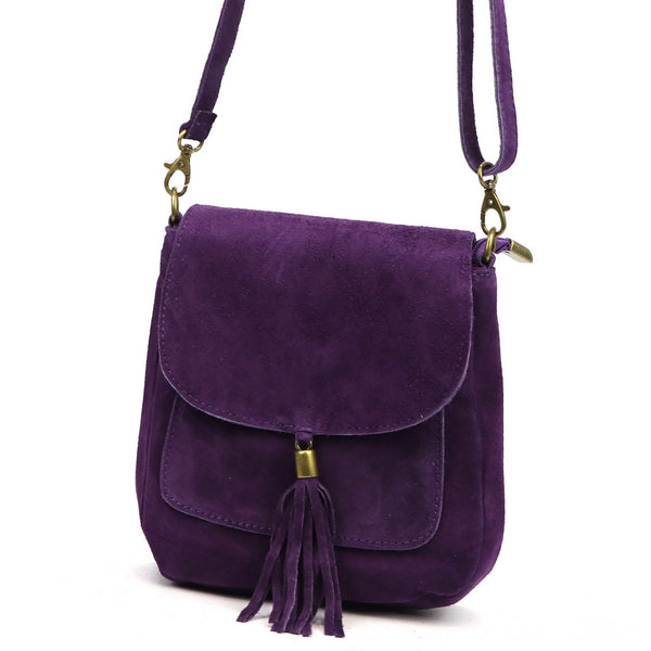 Luka 26-169 violetinė odinė rankinė fioletowy