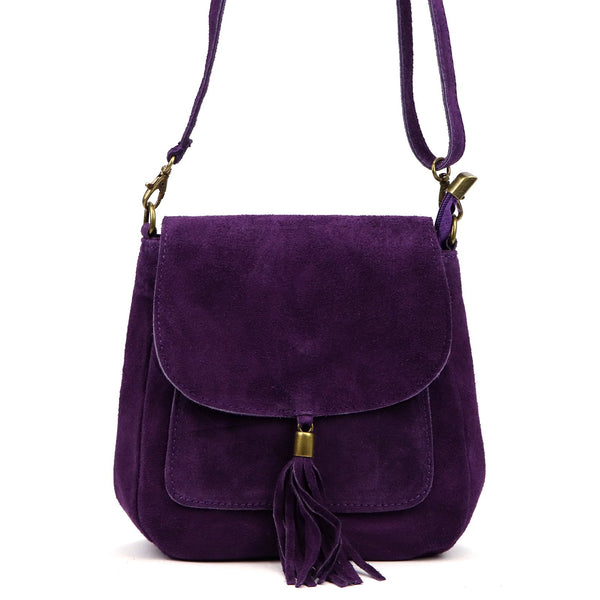 Luka 26-169 violetinė odinė rankinė fioletowy