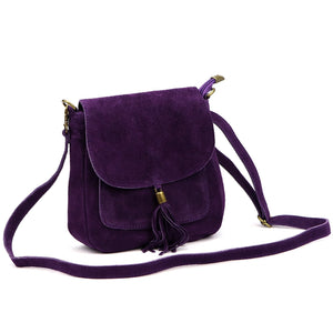 Luka 26-169 violetinė odinė rankinė fioletowy