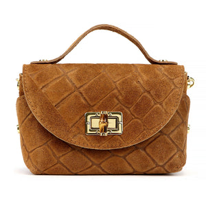 Luka 26-106 CROCO camel-1 natūralios odos rankinė camel-1