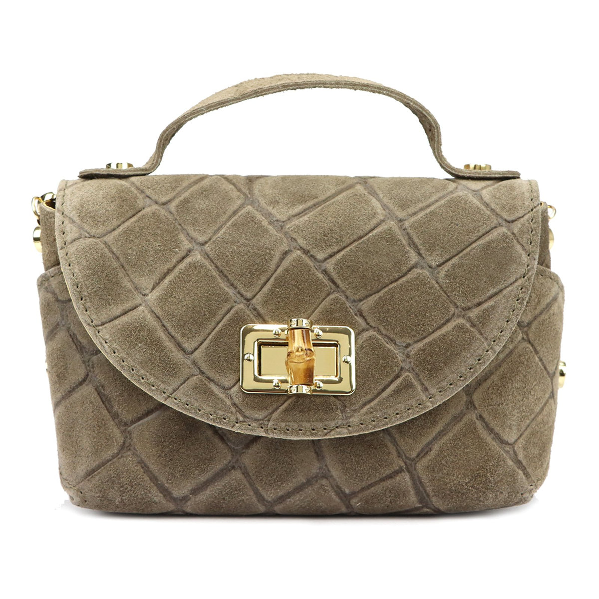 Luka 26-106 CROCO pilkai rusva odinė rankinė taupe