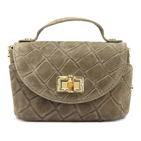 Luka 26-106 CROCO pilkai rusva odinė rankinė taupe