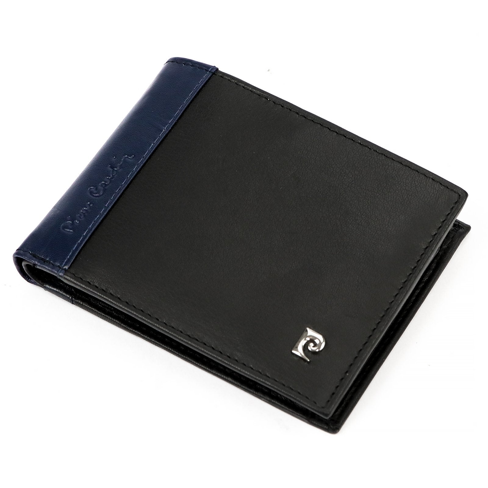 Pierre Cardin TILAK30 8806 juoda ir mėlyna piniginė czarny + niebieski