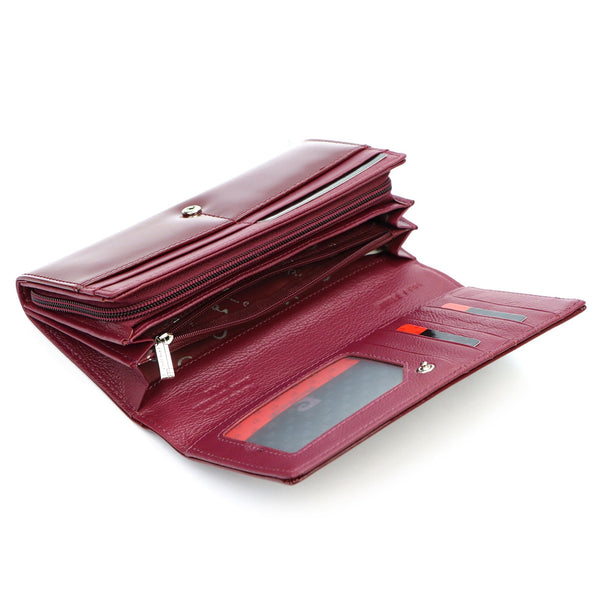 Pierre Cardin 05 LINE 106 violetinė odinė piniginė fioletowy