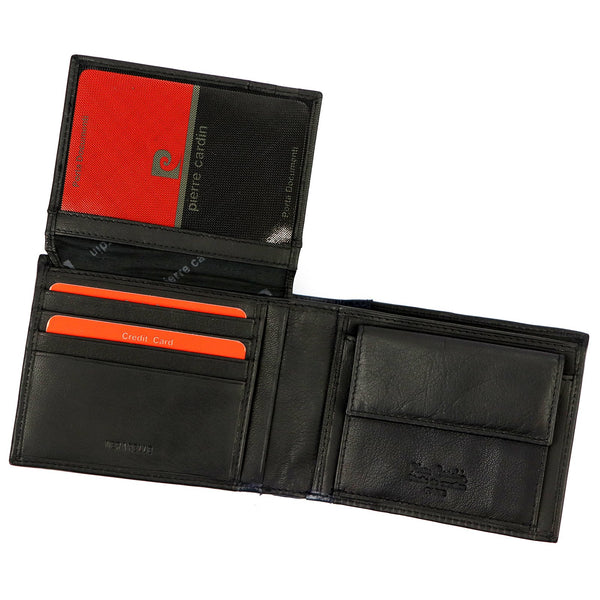 Pierre Cardin TILAK30 8806 juoda ir mėlyna piniginė czarny + niebieski