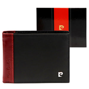 Pierre Cardin TILAK30 8806 juoda ir raudona odinė piniginė czarny + czerwony