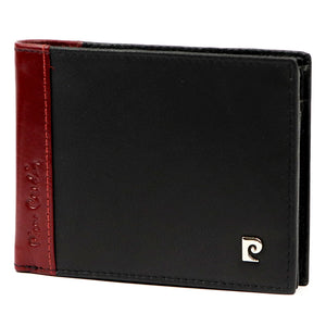 Pierre Cardin TILAK30 8806 juoda ir raudona odinė piniginė czarny + czerwony