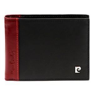 Pierre Cardin TILAK30 8806 juoda ir raudona odinė piniginė czarny + czerwony