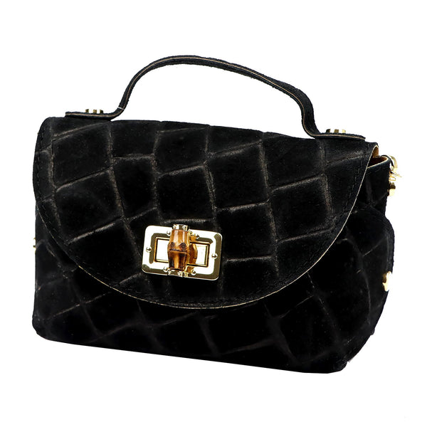 Luka 26-106 CROCO juoda odinė rankinė czarny