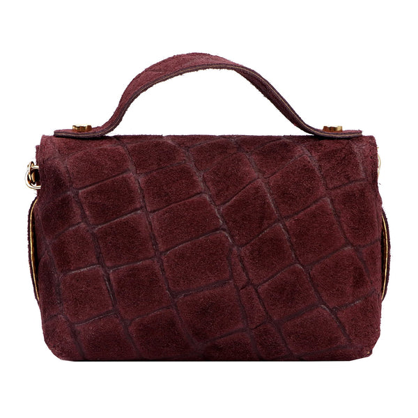 Luka 26-106 CROCO bordo natūralios odos rankinė bordo