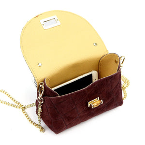 Luka 26-106 CROCO bordo natūralios odos rankinė bordo