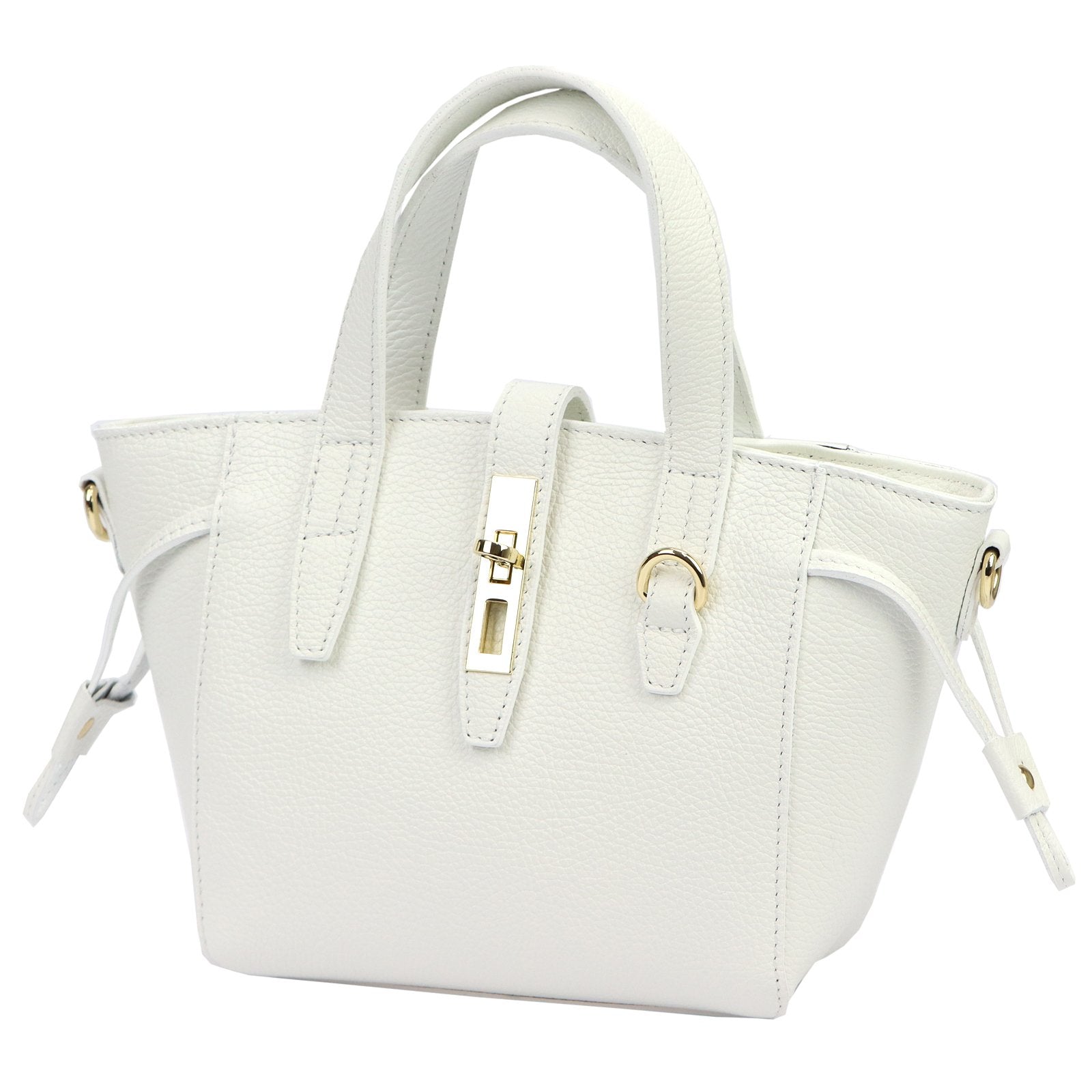 Luka 24-092 DOLLARO balta odinė rankinė biały