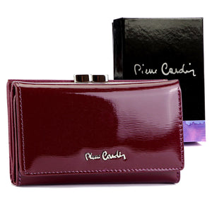Pierre Cardin 05 LINE 108 violetinė odinė piniginė fioletowy