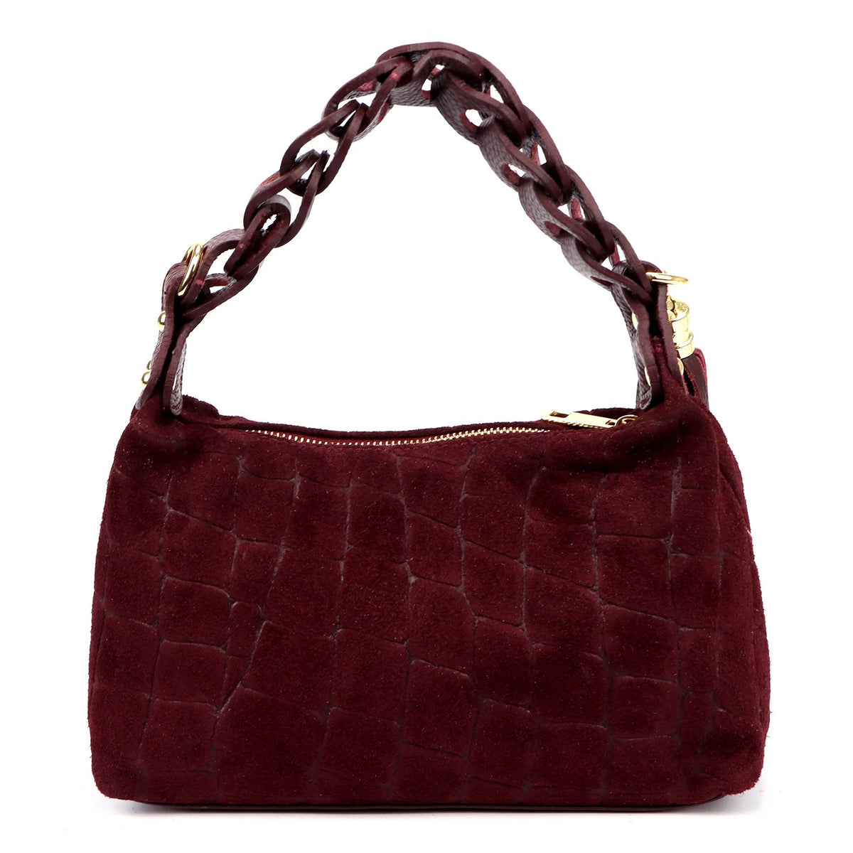 Luka 26-032 CROCO bordo zomšinės odos rankinė bordo