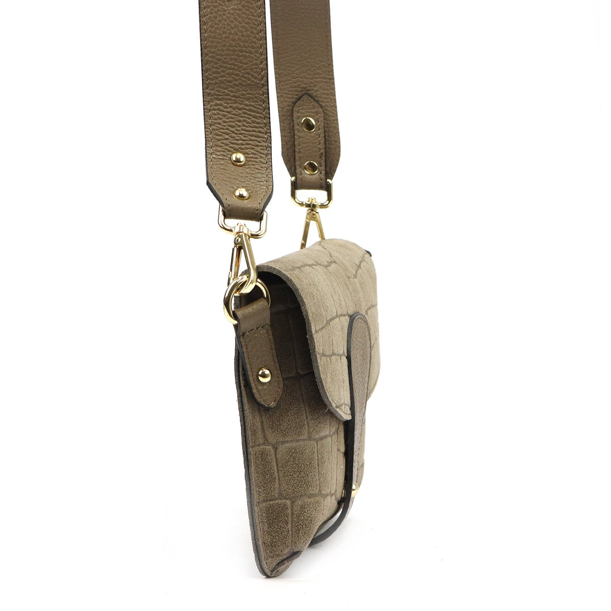 Luka 26-100-2 D CROCO taupe natūralios odos rankinė taupe