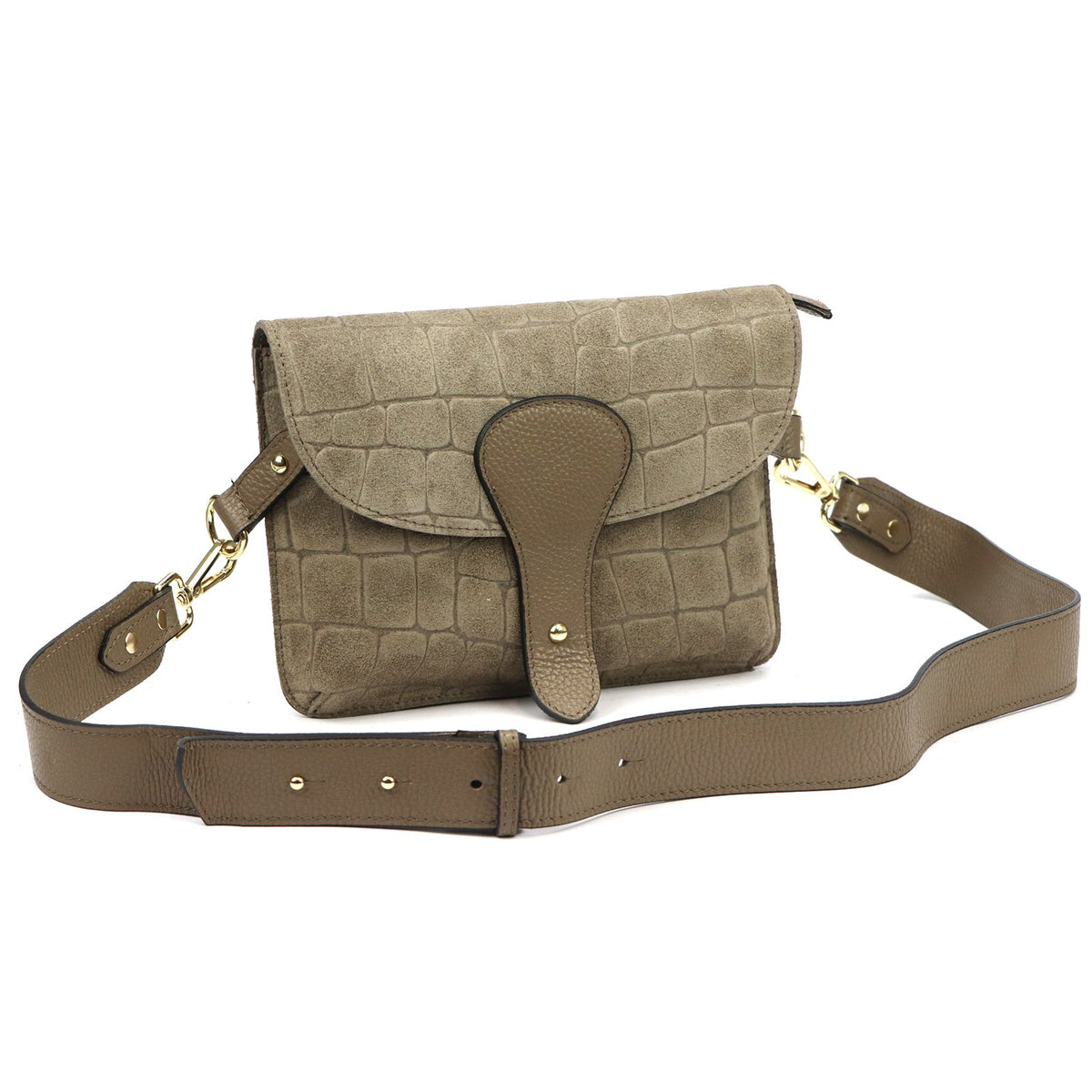 Luka 26-100-2 D CROCO taupe natūralios odos rankinė taupe