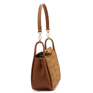 Luka 26-173 CROCO camel-1 natūralios odos rankinė camel-1