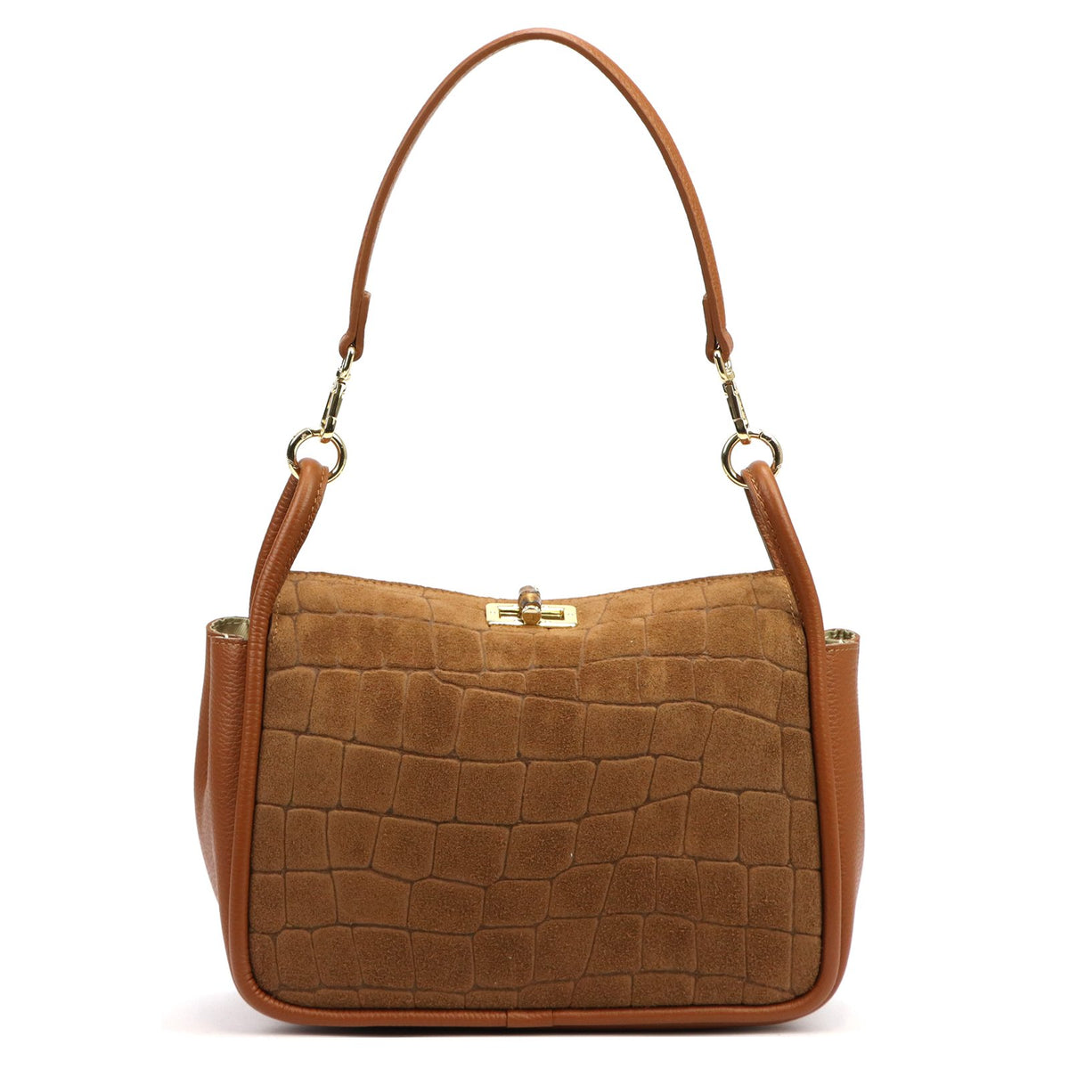 Luka 26-173 CROCO camel-1 natūralios odos rankinė camel-1