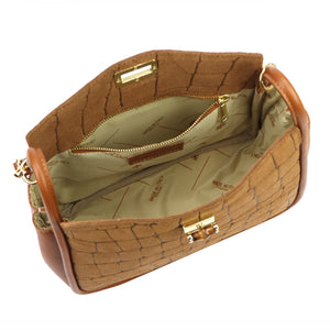 Luka 26-173 CROCO camel-1 natūralios odos rankinė camel-1