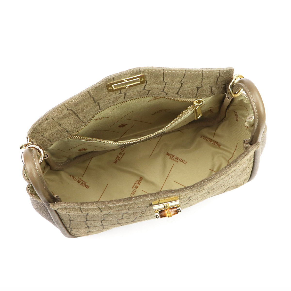 Luka 26-173 CROCO tamsi taupe natūralios odos rankinė taupe scuro