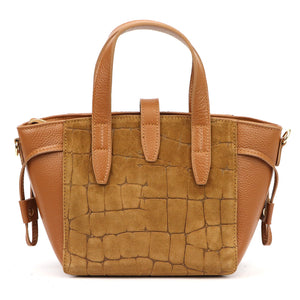 Luka 24-092 CROCO camel-2 natūralios odos rankinė camel-2