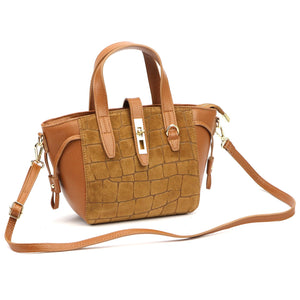 Luka 24-092 CROCO camel-2 natūralios odos rankinė camel-2