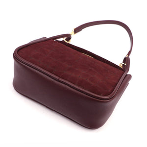 Luka 26-173 CROCO bordo odinė rankinė bordo