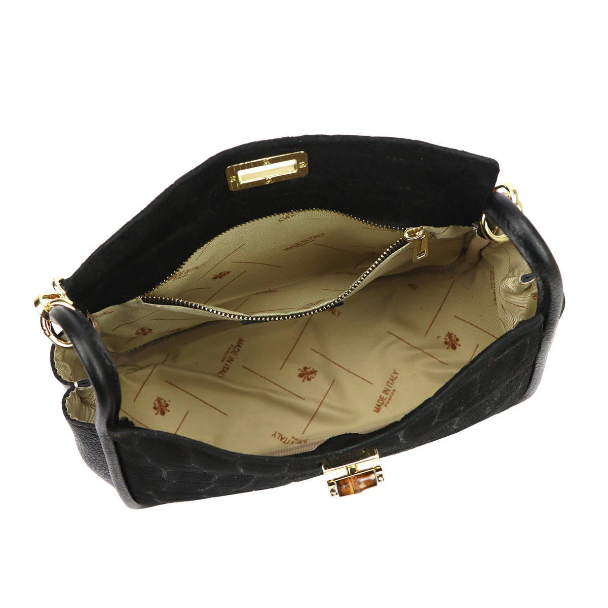 Luka 26-173 CROCO juoda odinė rankinė czarny