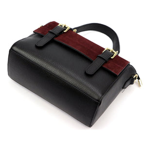 Luka 26-056 juoda ir bordo odinė rankinė czarny + bordo
