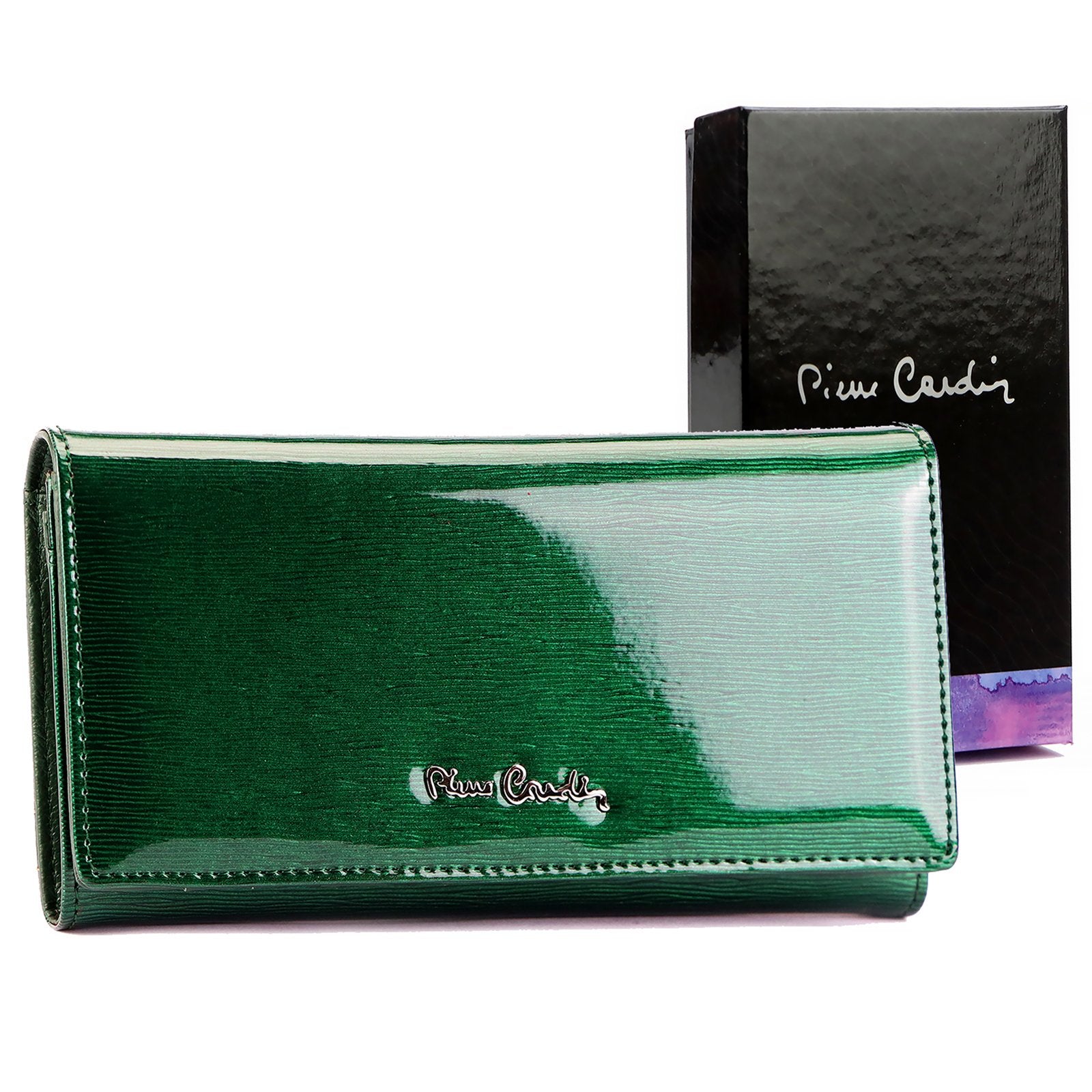 Pierre Cardin 05 LINE 114 žalia odinė piniginė zielony