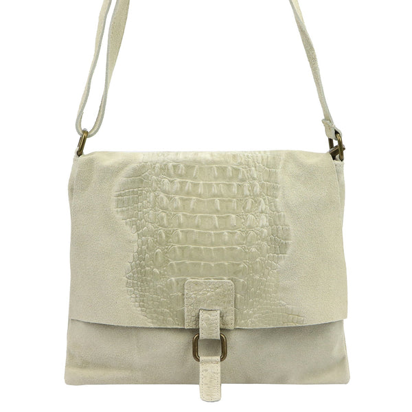 Luka 26-076 CROCO smėlio spalvos natūralios odos rankinė beż