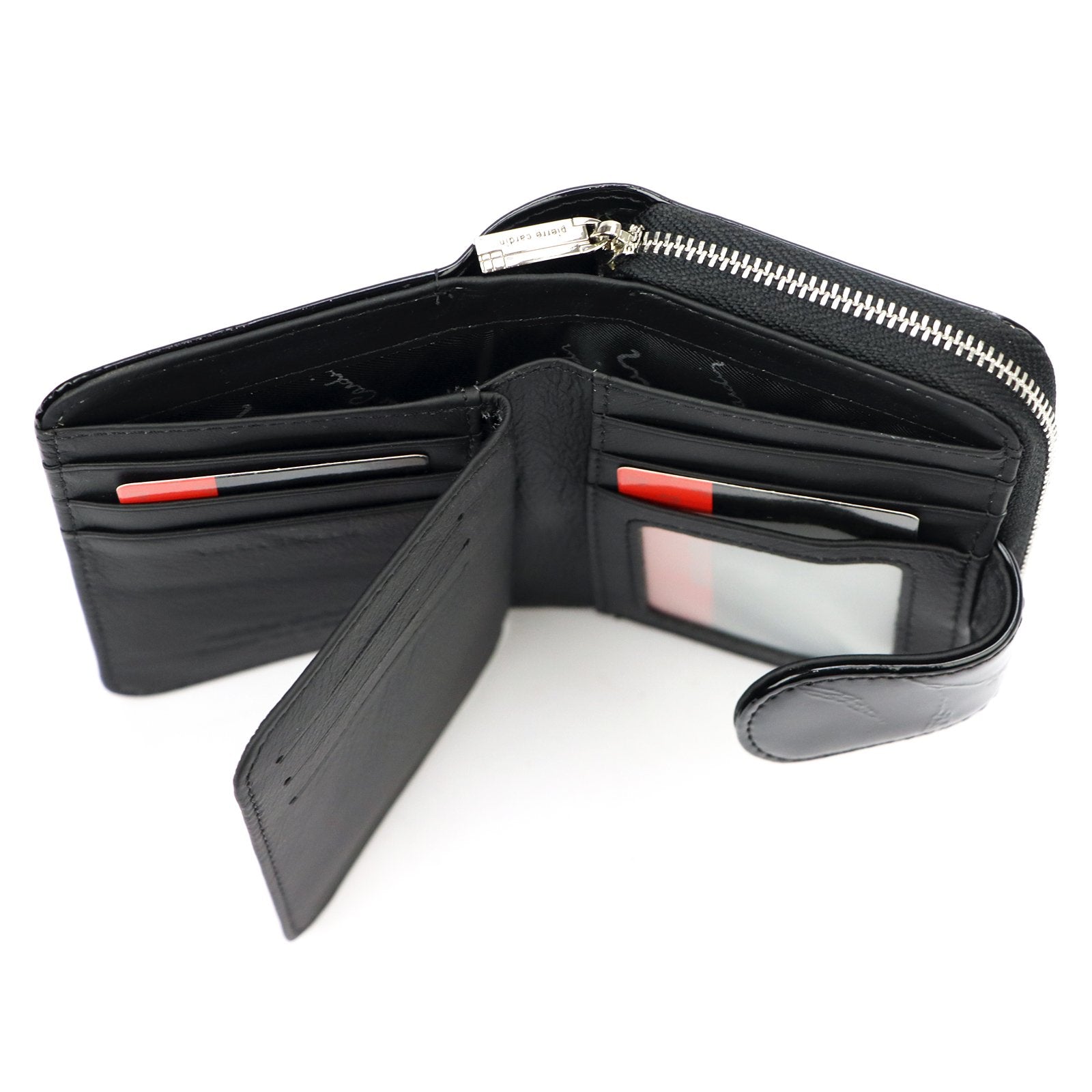 Pierre Cardin 02 LEAF 115 juoda odinė piniginė czarny