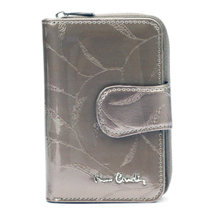 Pierre Cardin 02 LEAF 115 pilka natūralios odos piniginė popiel