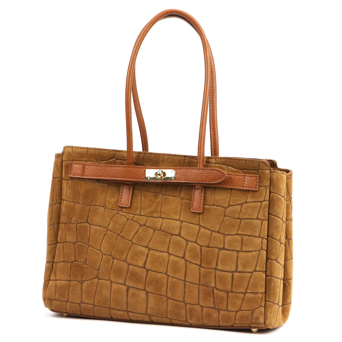 Camilla PREMIUM 10.004 CROCO camel-2 odinė rankinė camel-2