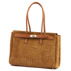 Camilla PREMIUM 10.004 CROCO camel-2 odinė rankinė camel-2