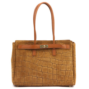 Camilla PREMIUM 10.004 CROCO camel-2 odinė rankinė camel-2